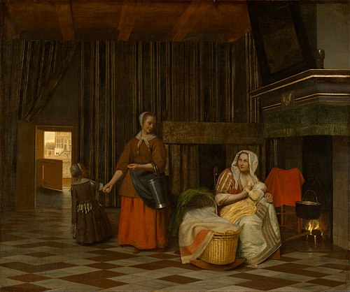 Deux femmes et deux enfants, 1660, Pieter de Hooch