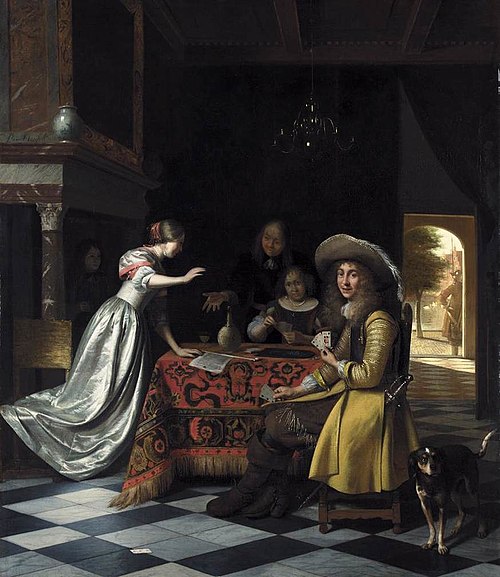 Joueurs de cartes à une table, 1670, Pieter de Hooch