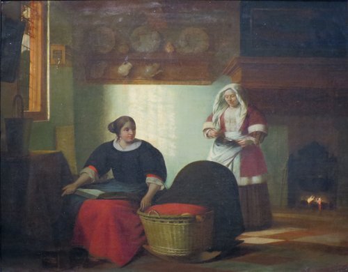 Un enfant malade, 1670, Pieter de Hooch