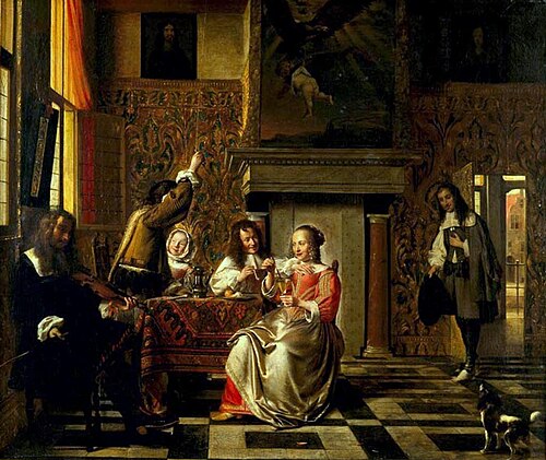 Joyeuse compagnie dans un intérieur, 1662, Pieter de Hooch