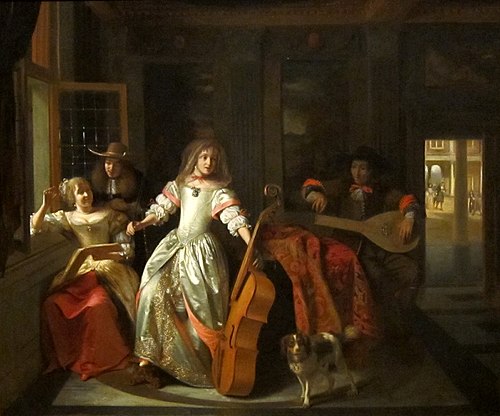 Une conversation musicale, 1674, Pieter de Hooch