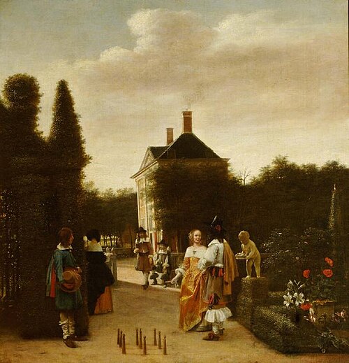 Les joueurs de quilles dans un jardin, 1665, Pieter de Hooch