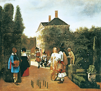 Les joueurs dans un jardin, 1666, Pieter de Hooch