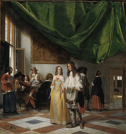 Joyeuse compagnie dans une salle, 1665, Pieter de Hooch