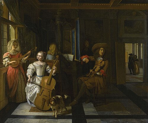 Les gens musicale dans un intérieur, 1674, Pieter de Hooch