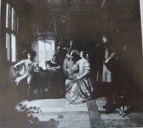 A Merry Company with a Trumpeter, 1674, Pieter de Hooch