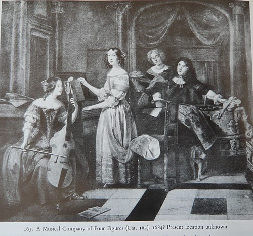 A Musical Company of Four Figures, 1682, Pieter de Hooch