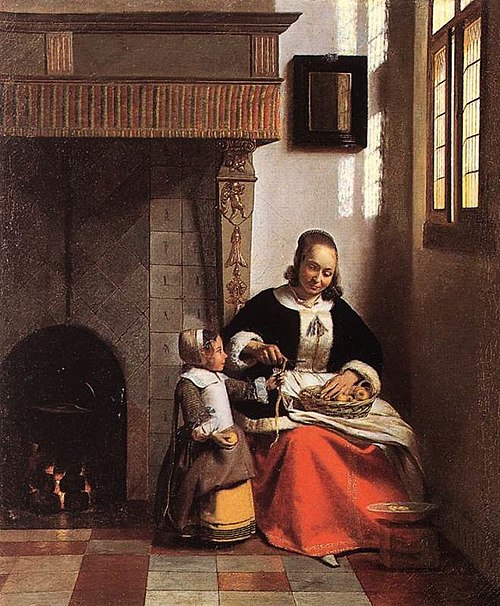 A Woman Peeling Apples, 1663, Pieter de Hooch