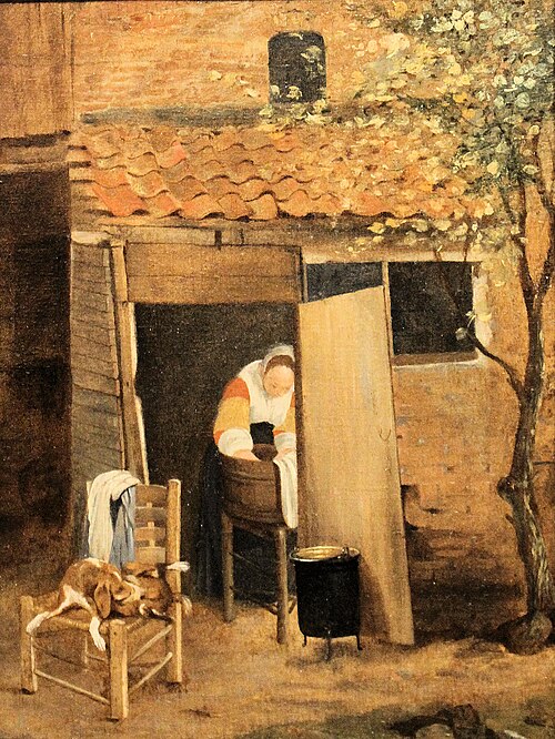 Girl washing clothes, 1650, Pieter de Hooch