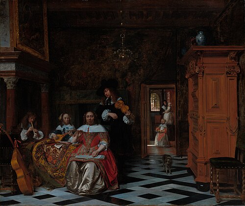Portrait of a Family Playing Music, 1663, Pieter de Hooch