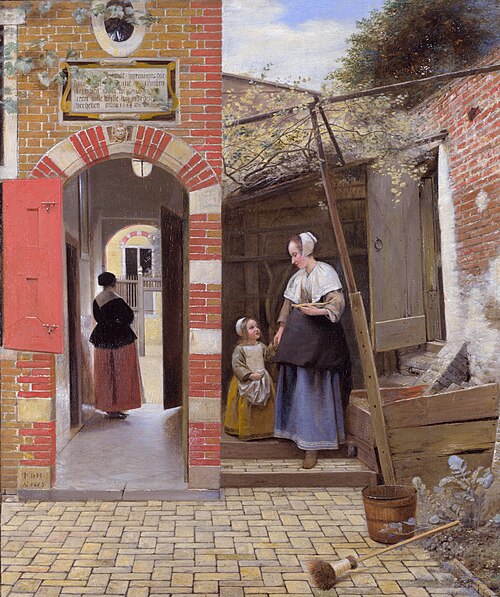 The Courtyard of a House in Delft, 1658, Pieter de Hooch