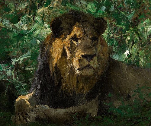 Resting Lion, , Wilhelm Kuhnert