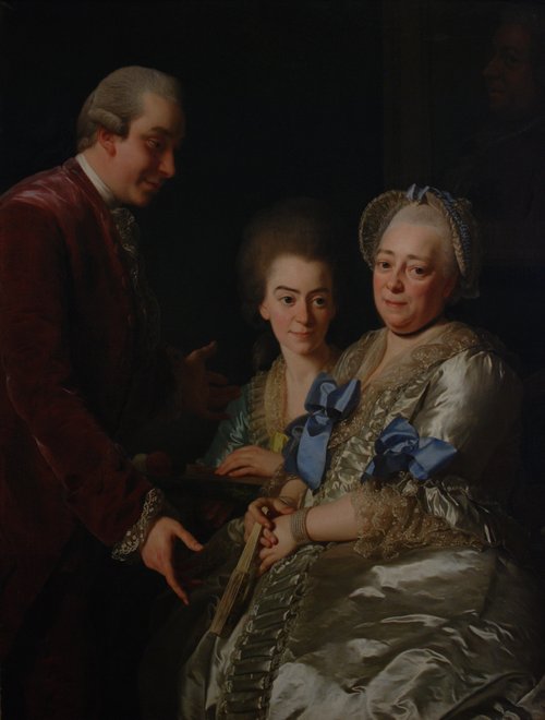 Widow Anna Johanna Grill with her son and daughter, 1775, Alexandre Roslin