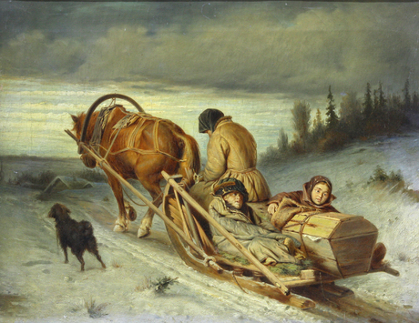 Rural funeral, 1865, Vassili Perov