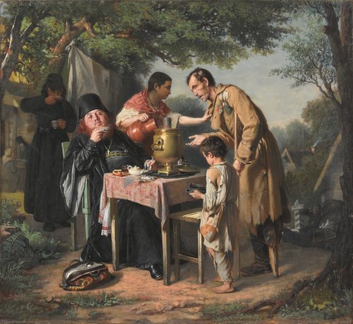 Tea-Party in Mytishchi near Moscow, 1862, Vassili Perov