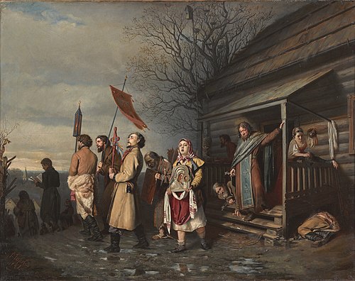 An Easter procession in a Russian village, 1861, Vassili Perov