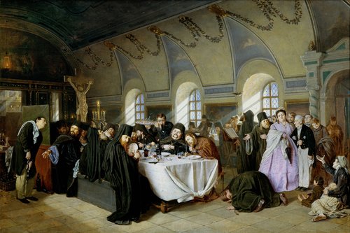 Repas monastique, 1870, Vassili Perov