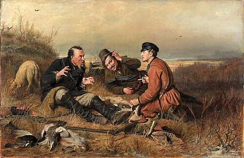 Les Chasseurs à la halte, 1871, Vassili Perov