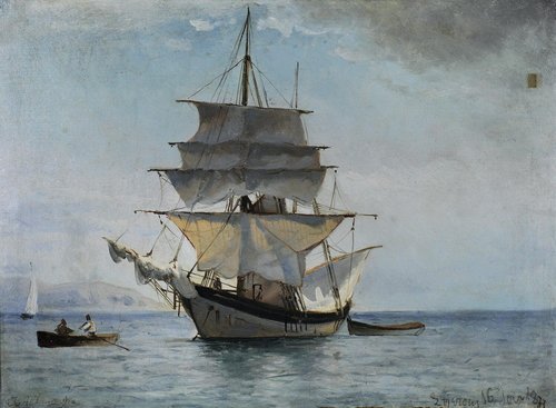 Caique at Spetses, 1877, Ioannis Altamouras