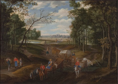 landscape with peasant car, 1644, Isaak van Oosten