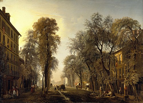 Le Boulevard Poissonnière en 1834, effet du matin, 1834, Isidore Dagnan
