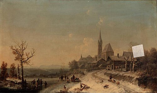 Winter, Tyrol, , Heinrich Bürkel