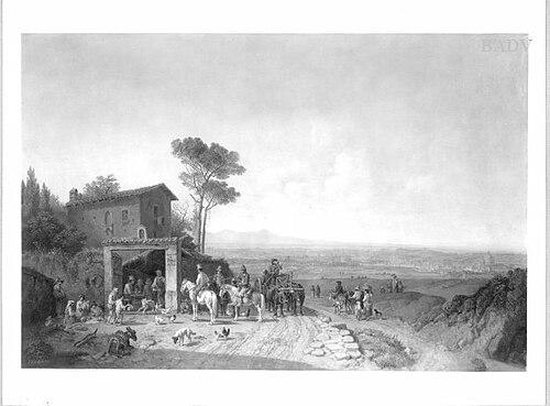 Spaccio di vino near Rome, 1845, Heinrich Bürkel