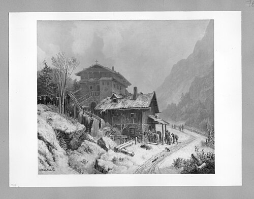 Mountain-landscape in winter, 1843, Heinrich Bürkel