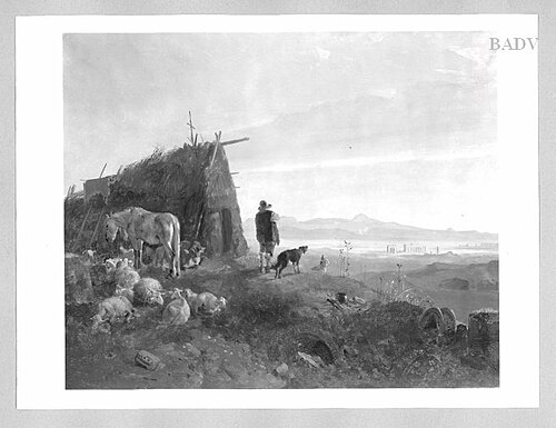 Shepherd in the Campagna (?), 1843, Heinrich Bürkel