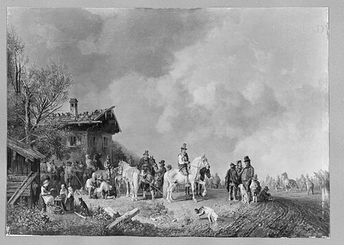 horse market, 1827, Heinrich Bürkel