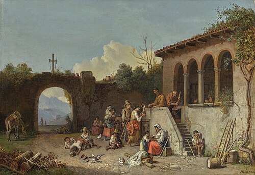 Soup kitchen in the monastary, , Heinrich Bürkel