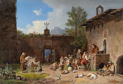 Die Klostersuppe, 1864, Heinrich Bürkel