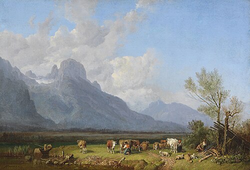 Viehhirten am Seeufer, , Heinrich Bürkel