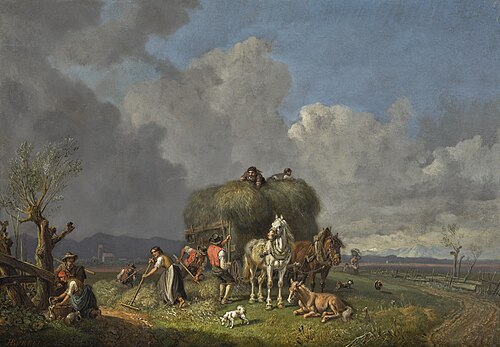 The hay harvest, , Heinrich Bürkel