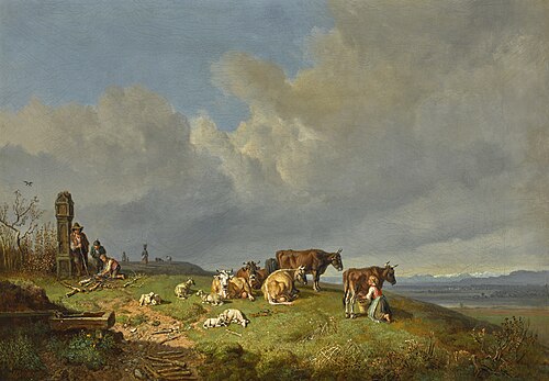 Out to pasture, 1855, Heinrich Bürkel