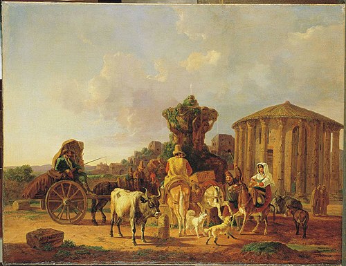 Scene before the Temple of Vesta, 1831, Heinrich Bürkel
