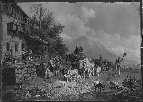 Heimkehr von der Alm, 1860, Heinrich Bürkel