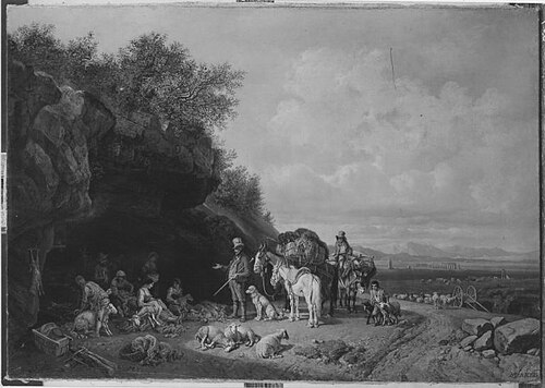 Schafschur in der Campagna, , Heinrich Bürkel