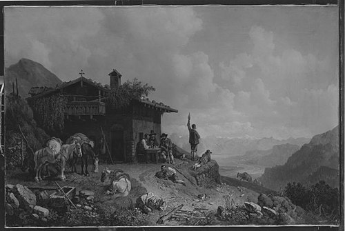 Die Kneipe auf dem Joch, 1860, Heinrich Bürkel