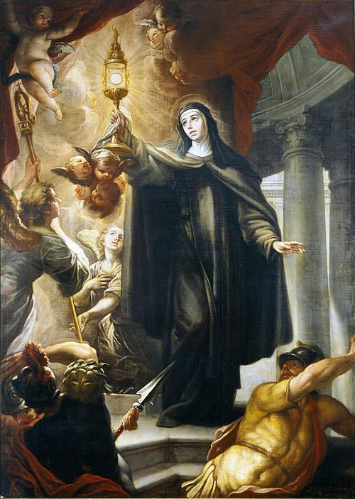 Saint Clare Driving Away the Infidels with the Eucharist, 1693, Isidoro Arredondo