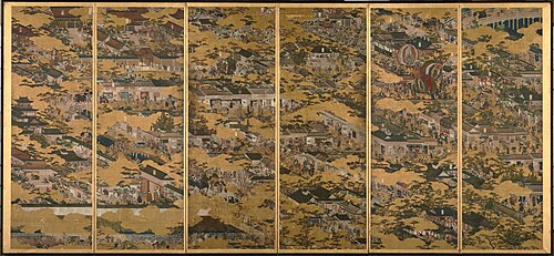 Rakuchū rakugai zu (Funaki), 1615, Iwasa Matabei