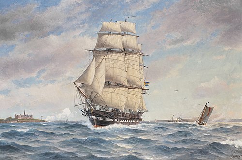 Norrköping off Kronborgs Castle near Helsingör, 1918, Jacob Hägg