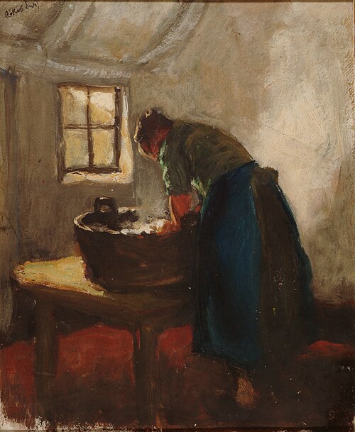 Vrouw aan de wastobbe, , Jakob Smits