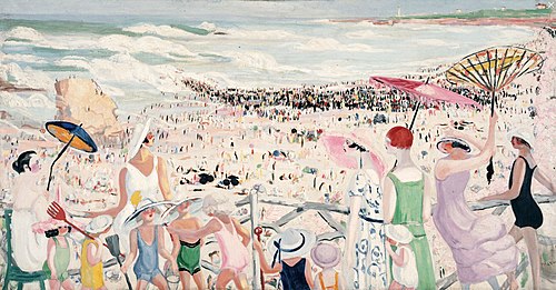 La Grande Plage à Biarritz, 1923, Jacqueline Marval