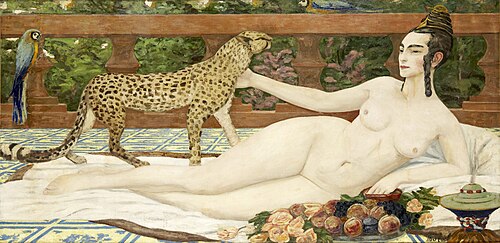 L'Odalisque au guépard, 1900, Jacqueline Marval