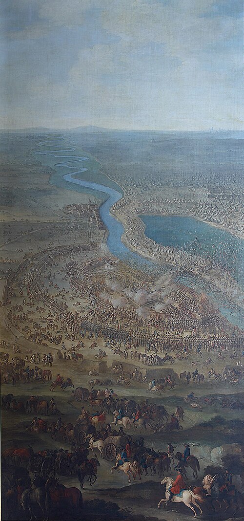 The Battle of Zenta, 11 September 1697: Prince Eugene of Savoy beats the Ottoman army at while cross, 1715, Jacques-Ignace Parrocel