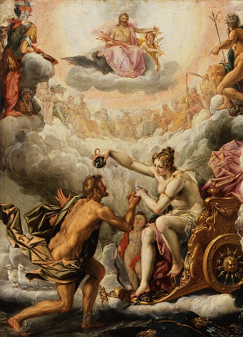 Aeneas wird von Venus in den Olymp aufgenommen, 1590, Pieter de Witte
