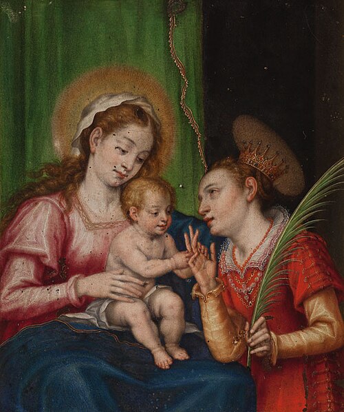 Mystical Marriage of St Catherine of Alexandria, 1620, Pieter de Witte