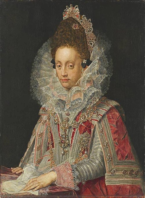 Bildnis der Herzogin Magdalena von Bayern, Gemahlin Herzog Wolfgang Wilhelms von Pfalz-Neuburg, im H, 1613, Pieter de Witte