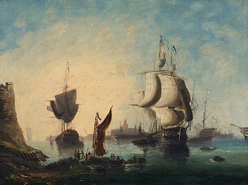 View of a Harbour, possibly Portsmouth, , Joseph Vernet